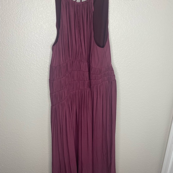 Moulinette Soeurs / Anthropologie / Plum Smocked Halter Midi Dress / Size 6 P - Picture 4 of 8